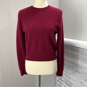 Aritzia The Group Babaton Luxe Cashmere Crewneck Burgundy Soft Cozy Sweater M